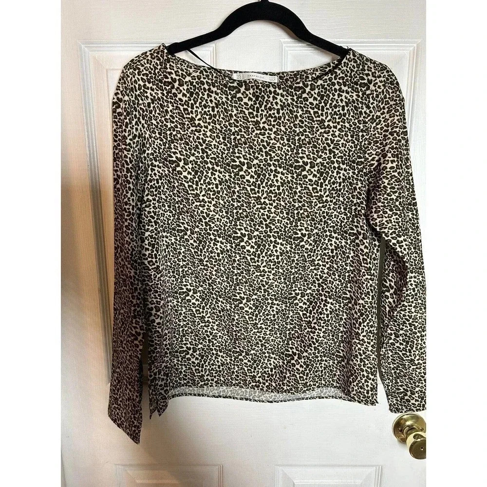 Zara Trafaluc Collection Leopard Print Blouse Women’s Size S
